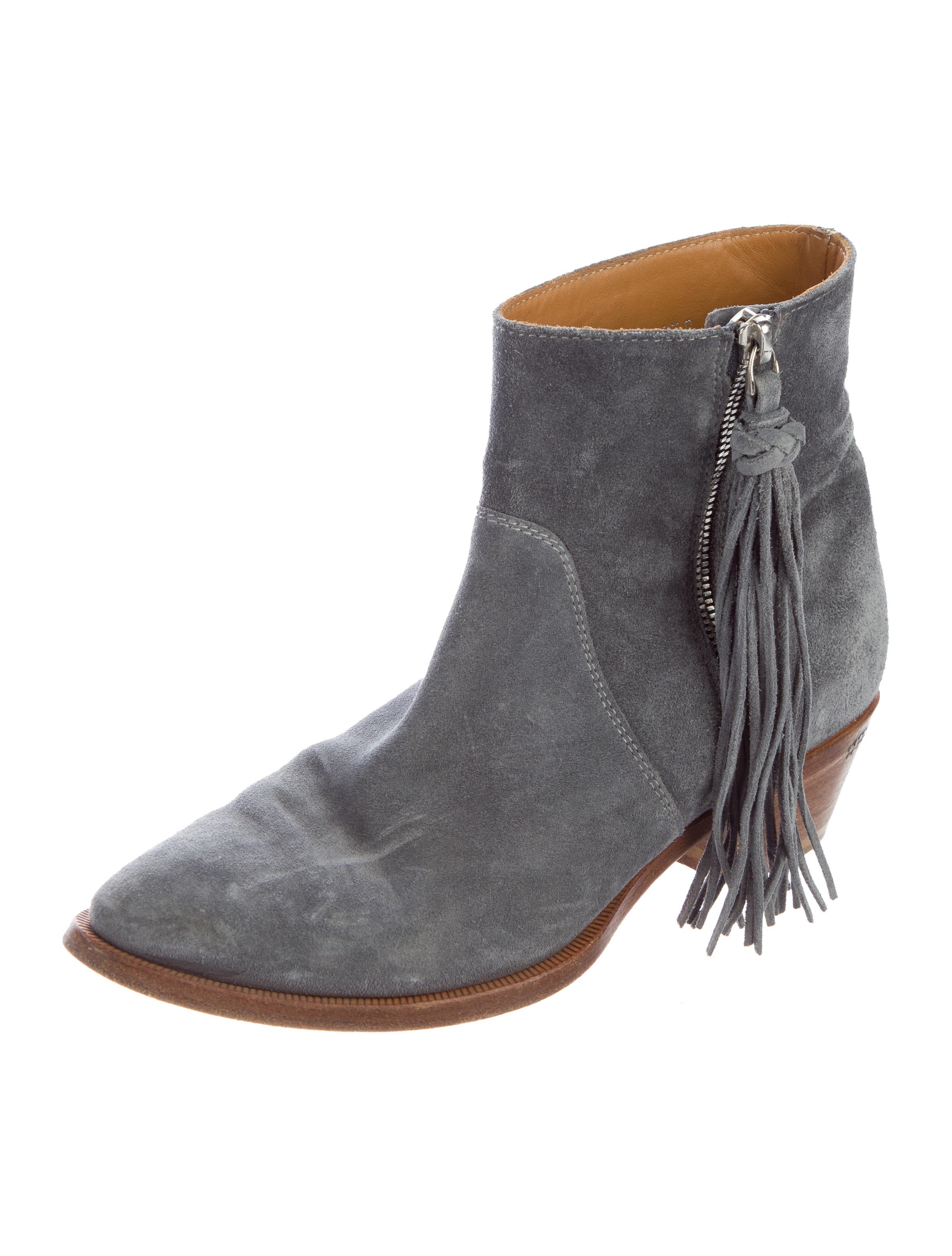 Ralph Lauren Purple Label Tassel Ankle Boots Grey Boots, Shoes