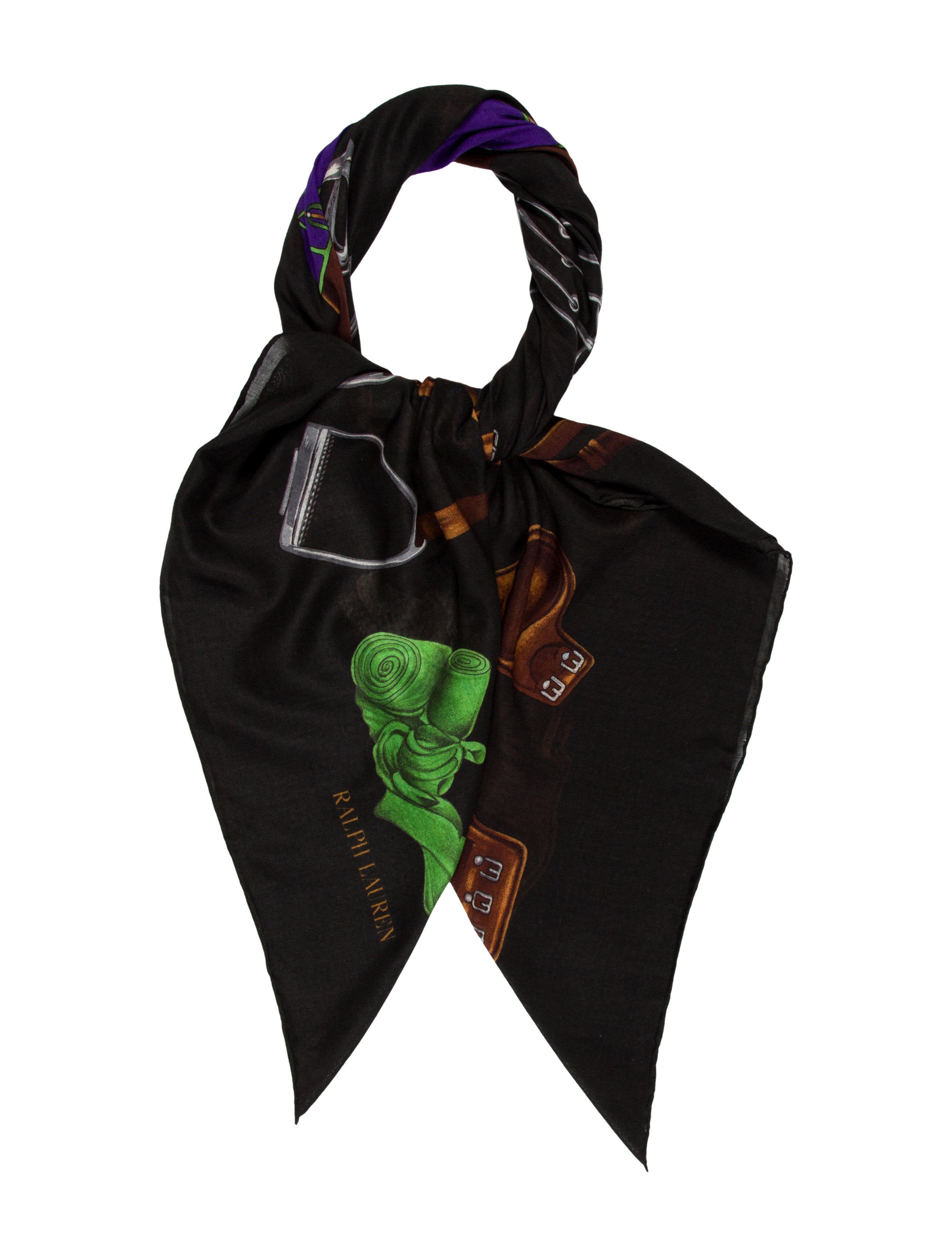 Ralph Lauren Purple Label Printed Cashmere Scarf Accessories