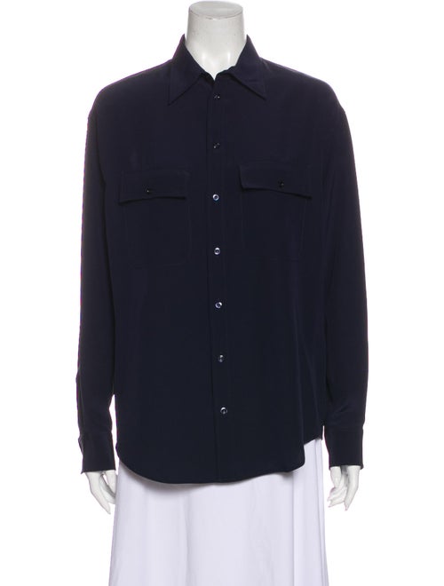 Ralph Lauren Purple Label Silk Long Sleeve Button-