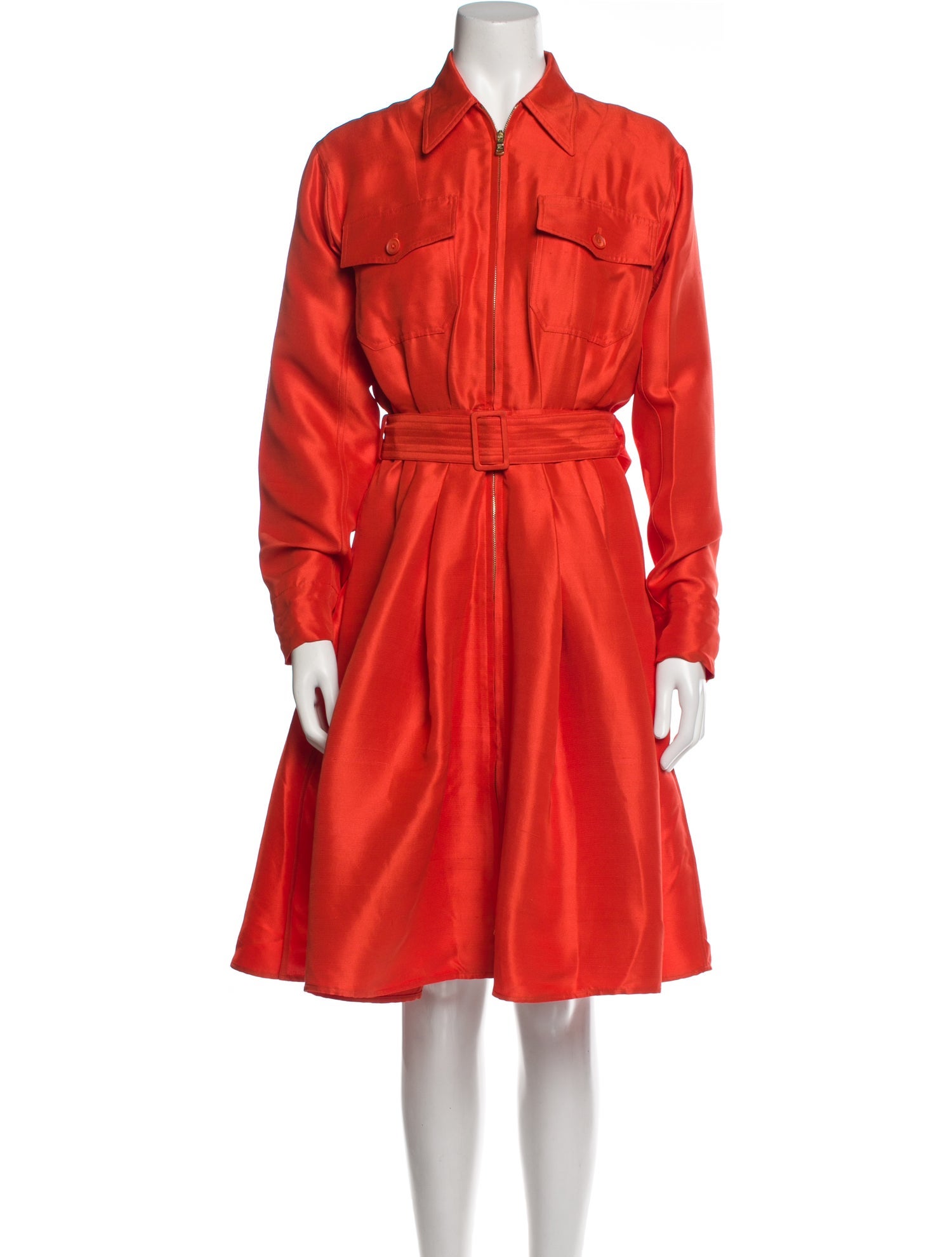 Ralph Lauren Purple Label Silk Trench Coat Orange Coats, Clothing