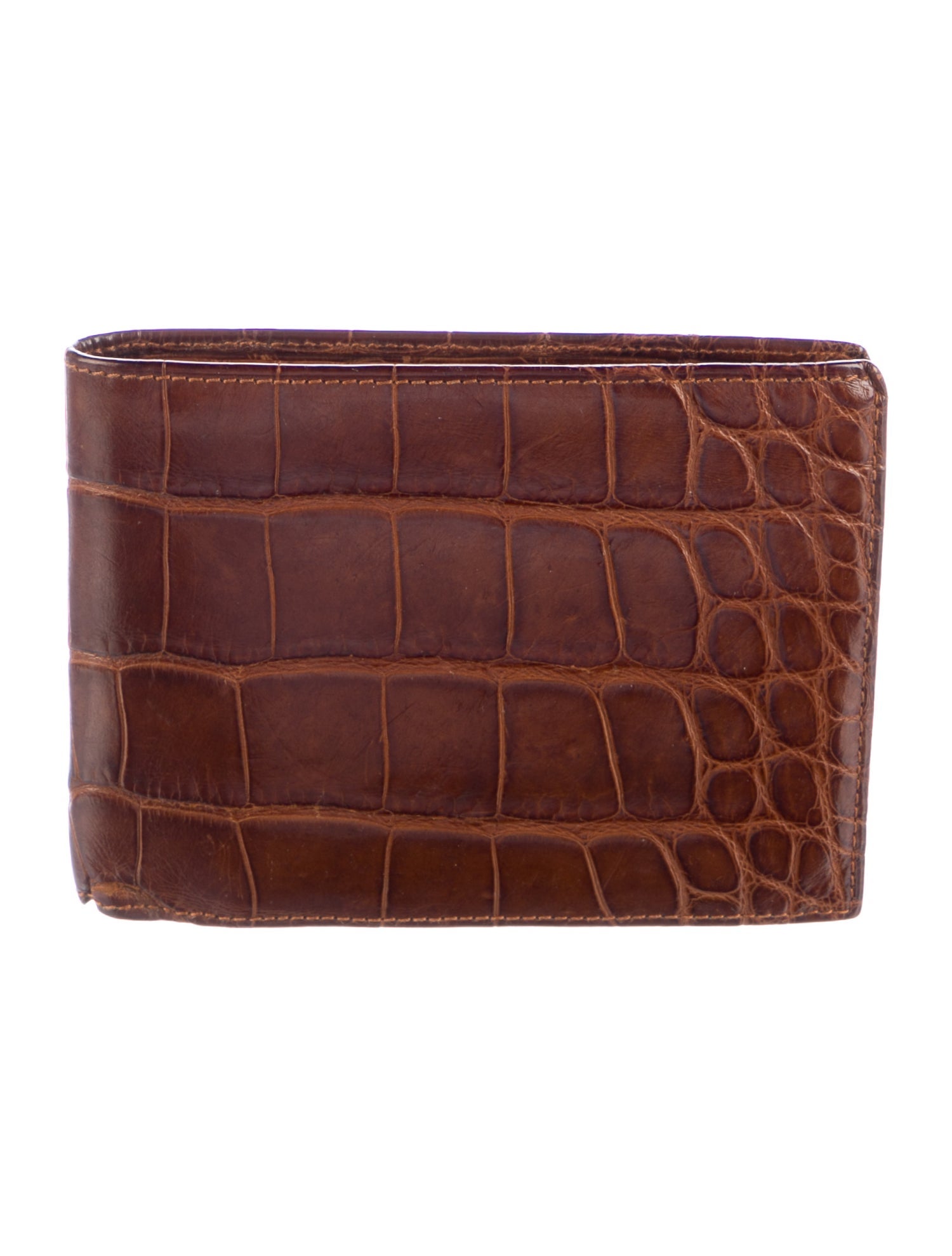 Ralph Lauren Purple Label Alligator Bifold Wallet - Brown
