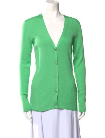 Ralph Lauren Purple Label Knitwear Silk Plunge Neckline Sweater L