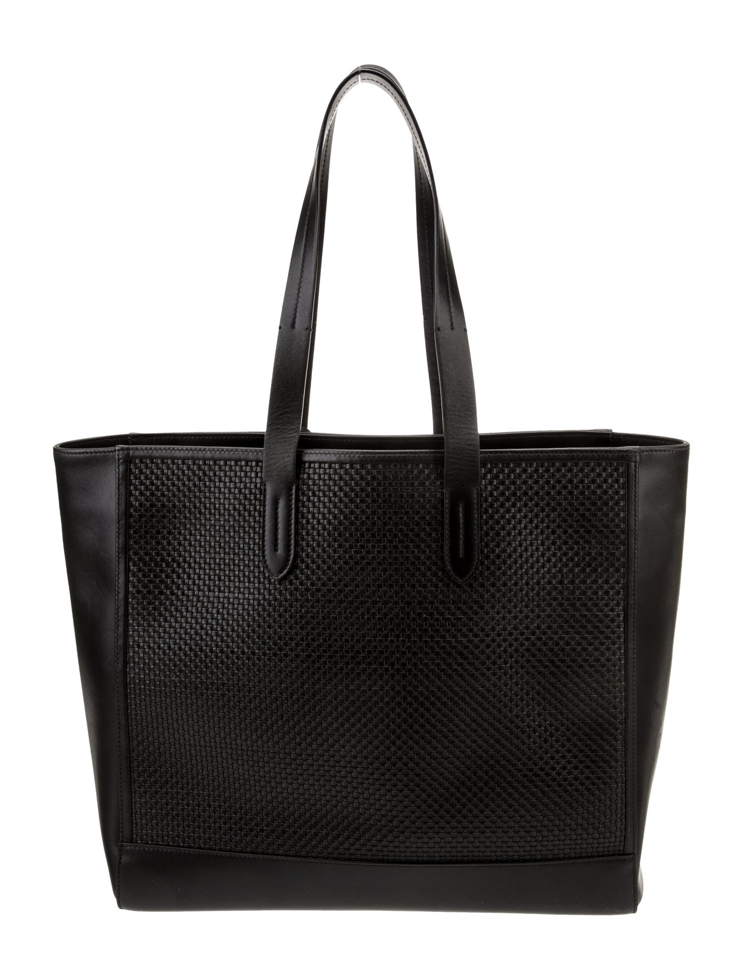 Ralph Lauren Purple Label Logo Solid Leather Tote Bag