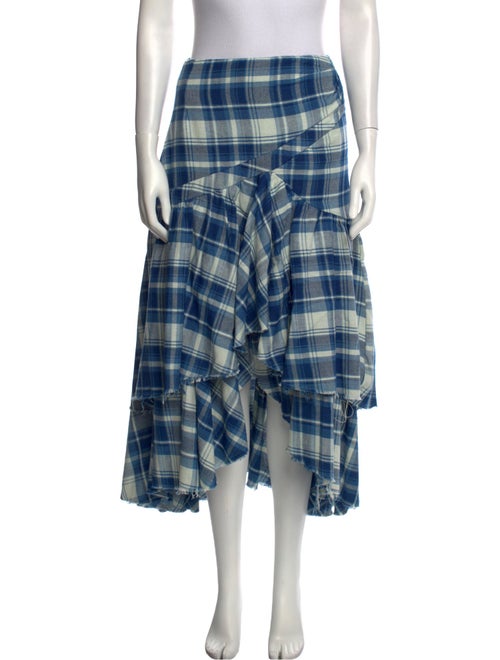 Ralph Lauren Purple Label Plaid Print Midi Length Skirt