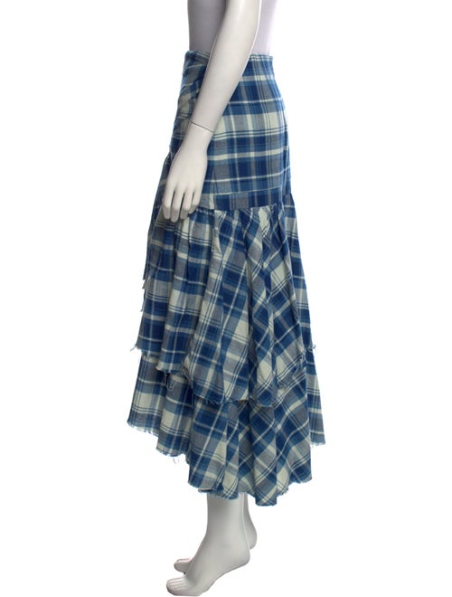 Ralph Lauren Purple Label Plaid Print Midi Length Skirt