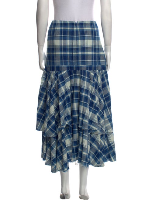 Ralph Lauren Purple Label Plaid Print Midi Length Skirt