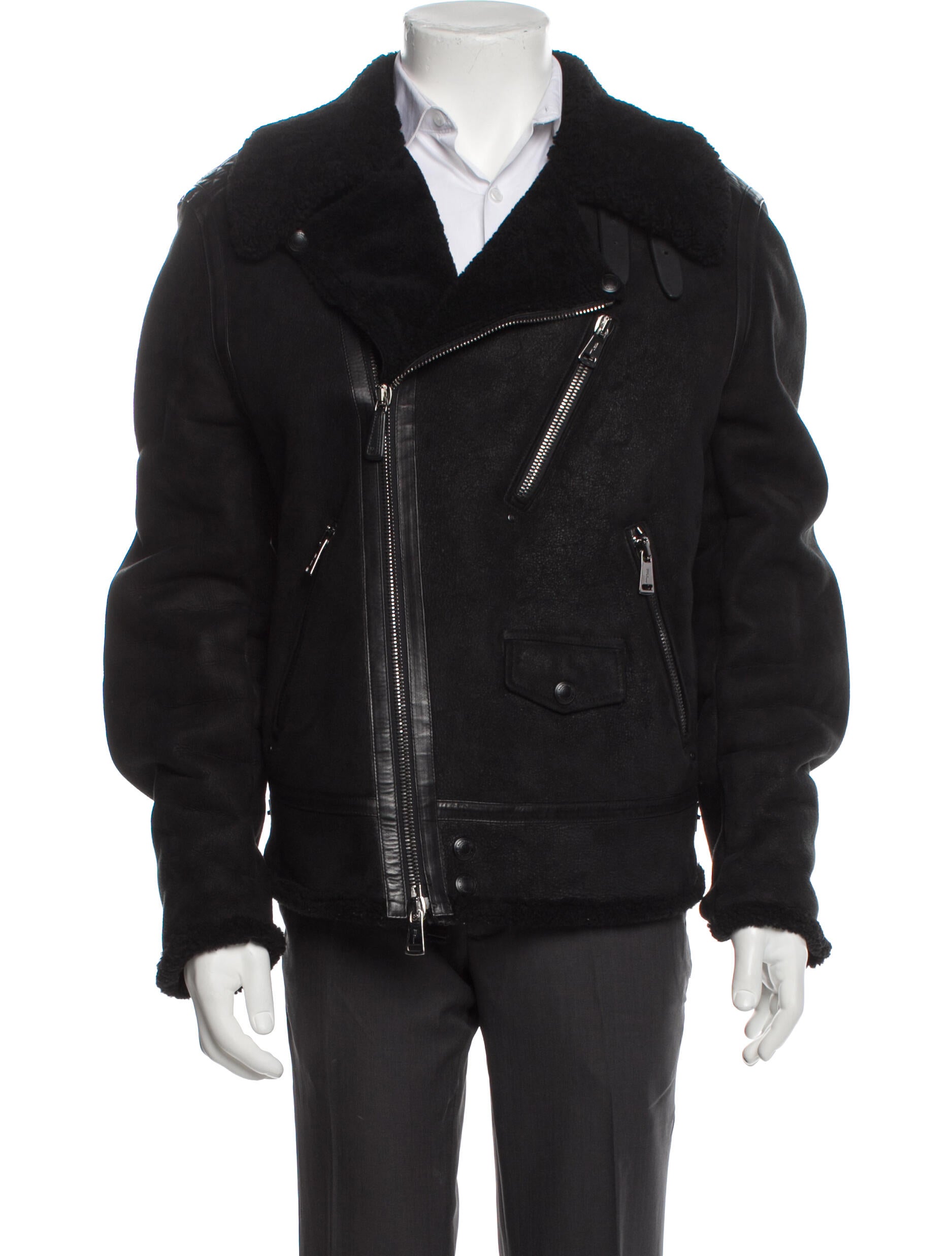 Ralph Lauren Purple Label Shearling Moto Jacket