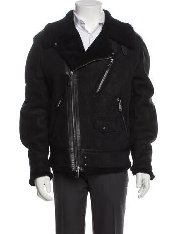 Ralph Lauren Purple Label Outerwear Shearling Moto Jacket L