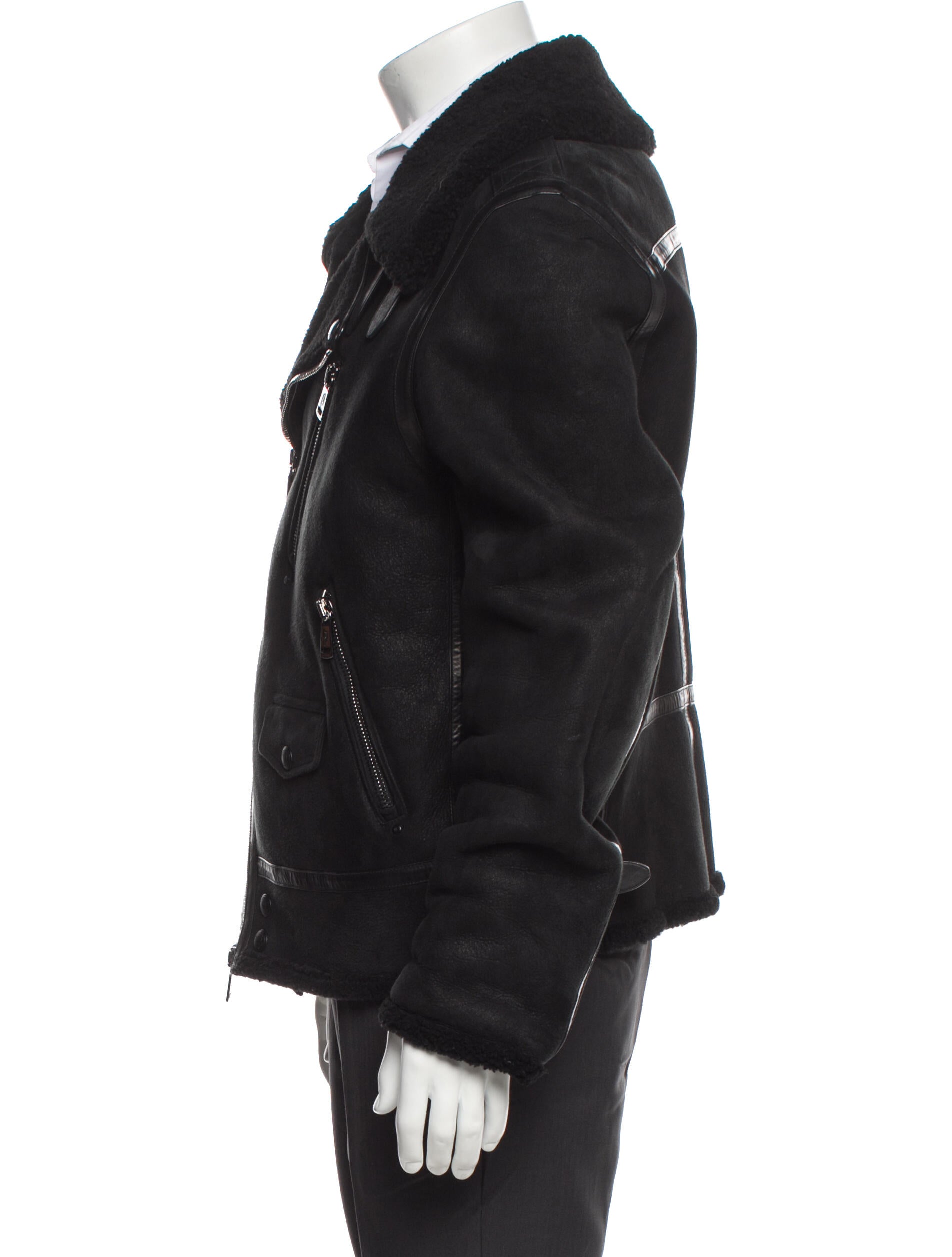 Ralph Lauren Purple Label Shearling Moto Jacket