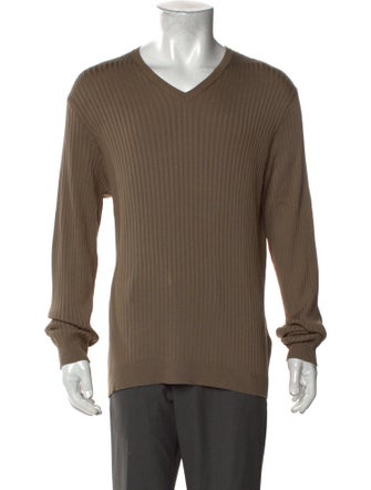 Ralph Lauren Collection Silk V-Neck Pullover