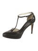 Ralph Lauren Collection Patent Leather T-Strap Sandals