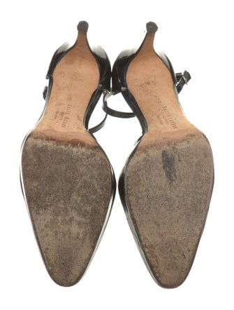 Ralph Lauren Collection Patent Leather T-Strap Sandals