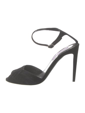 Ralph Lauren Collection Suede Crystal Embellishments Slingback Sandals