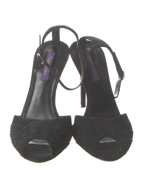 Ralph Lauren Collection Suede Crystal Embellishments Slingback Sandals