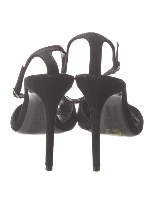 Ralph Lauren Collection Suede Crystal Embellishments Slingback Sandals