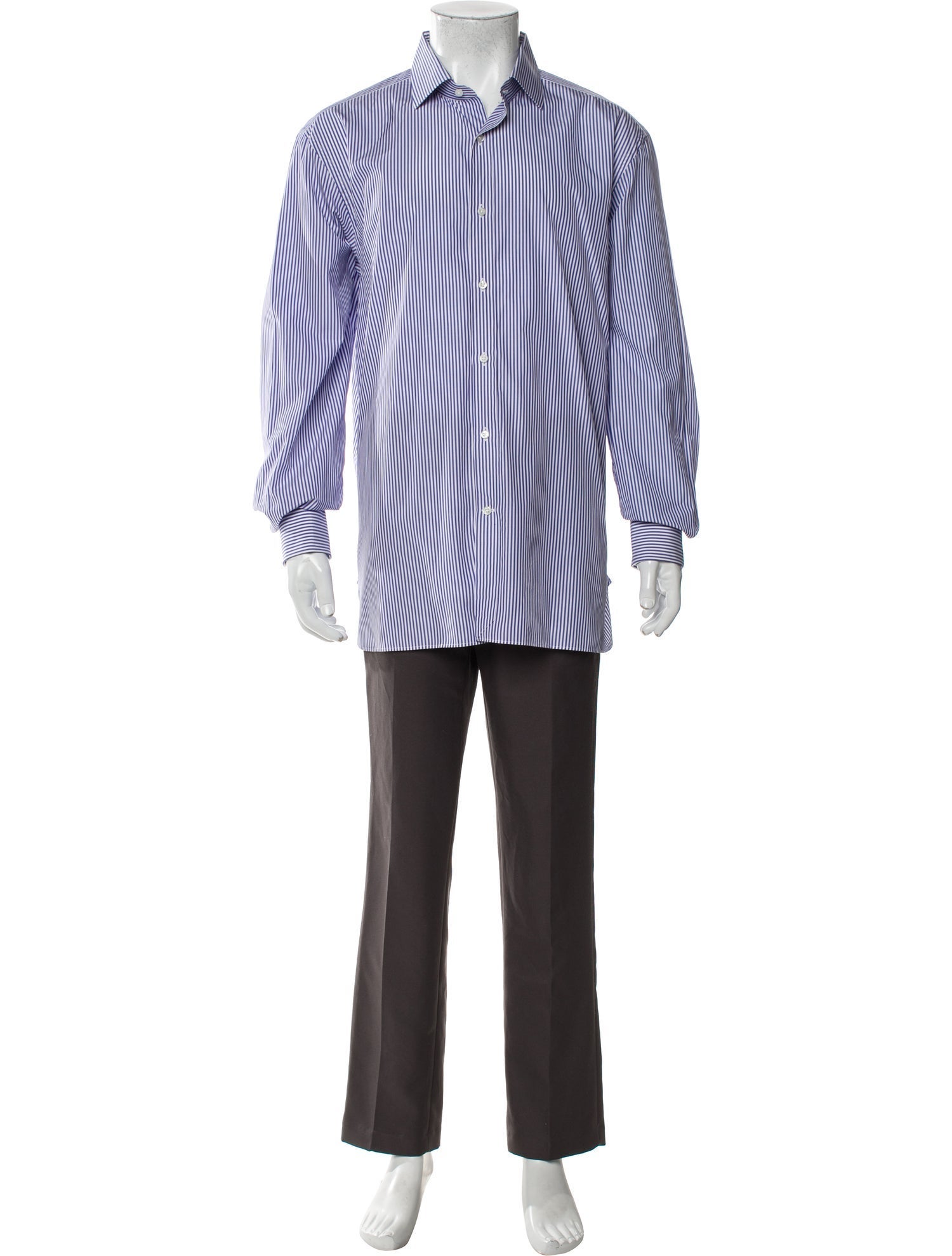 Ralph Lauren Purple Label Striped Long Sleeve Dress Shirt