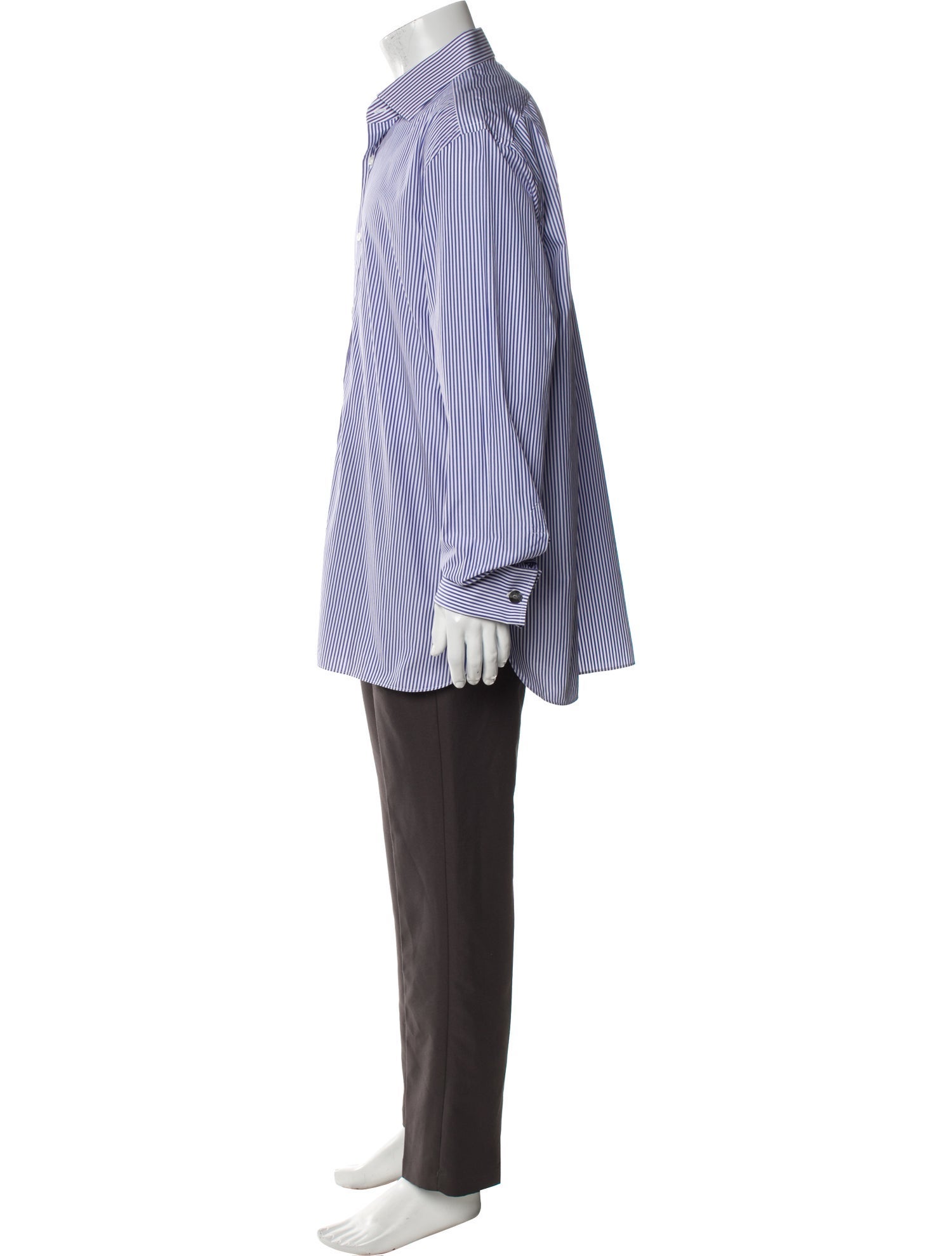 Ralph Lauren Purple Label Striped Long Sleeve Dress Shirt