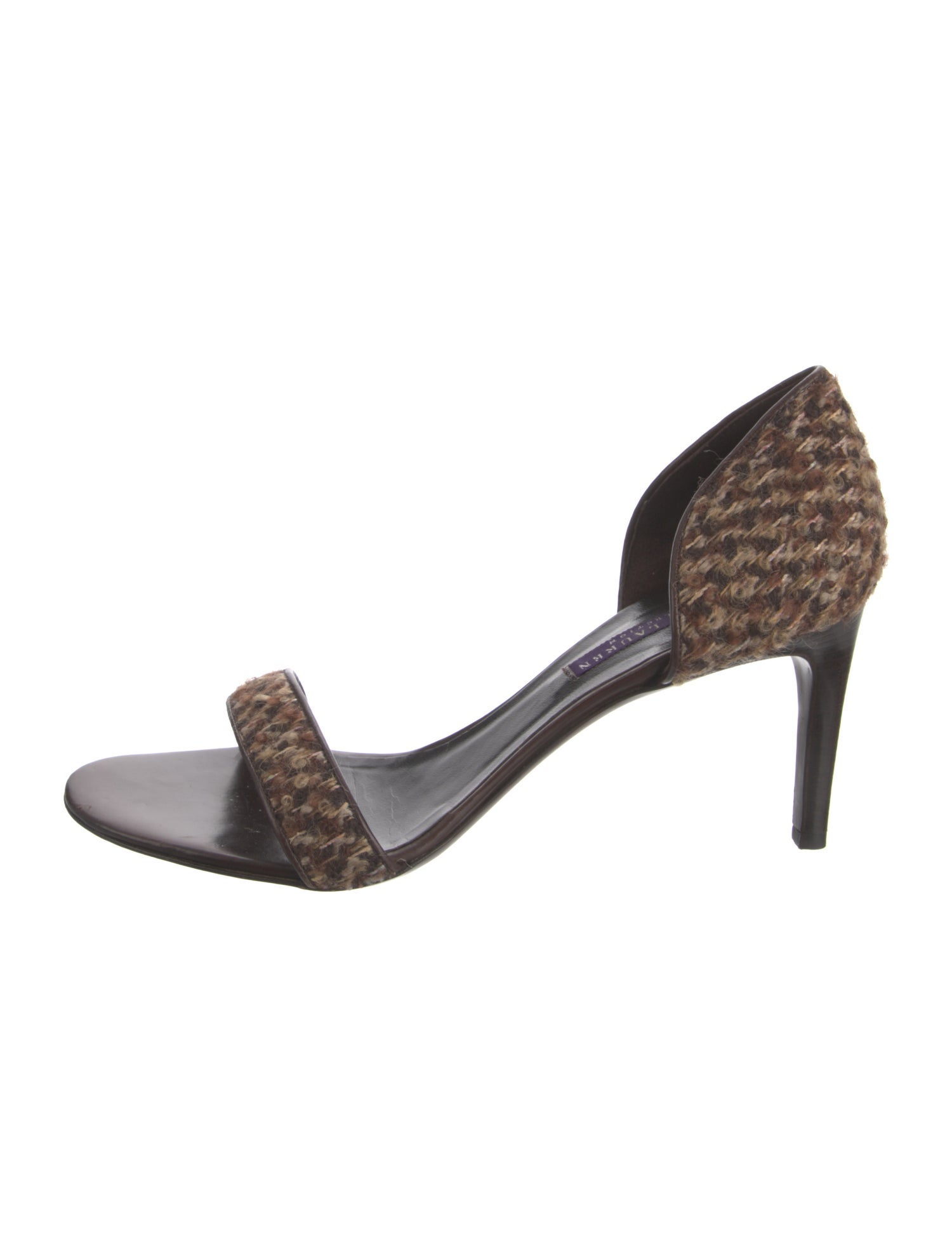 Ralph Lauren Purple Label Tweed Animal Print Sandals