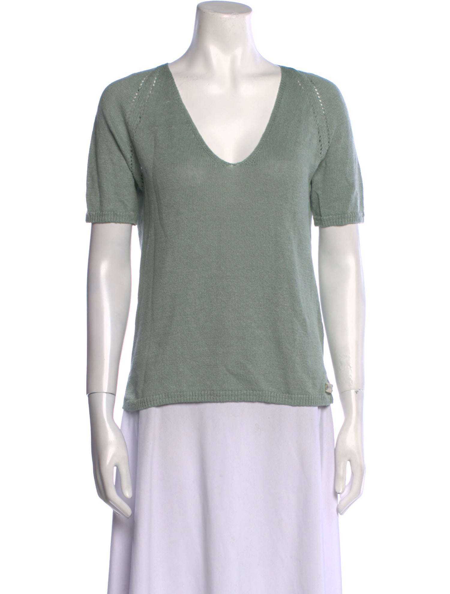 Ralph Lauren Purple Label Linen V-Neck Sweater