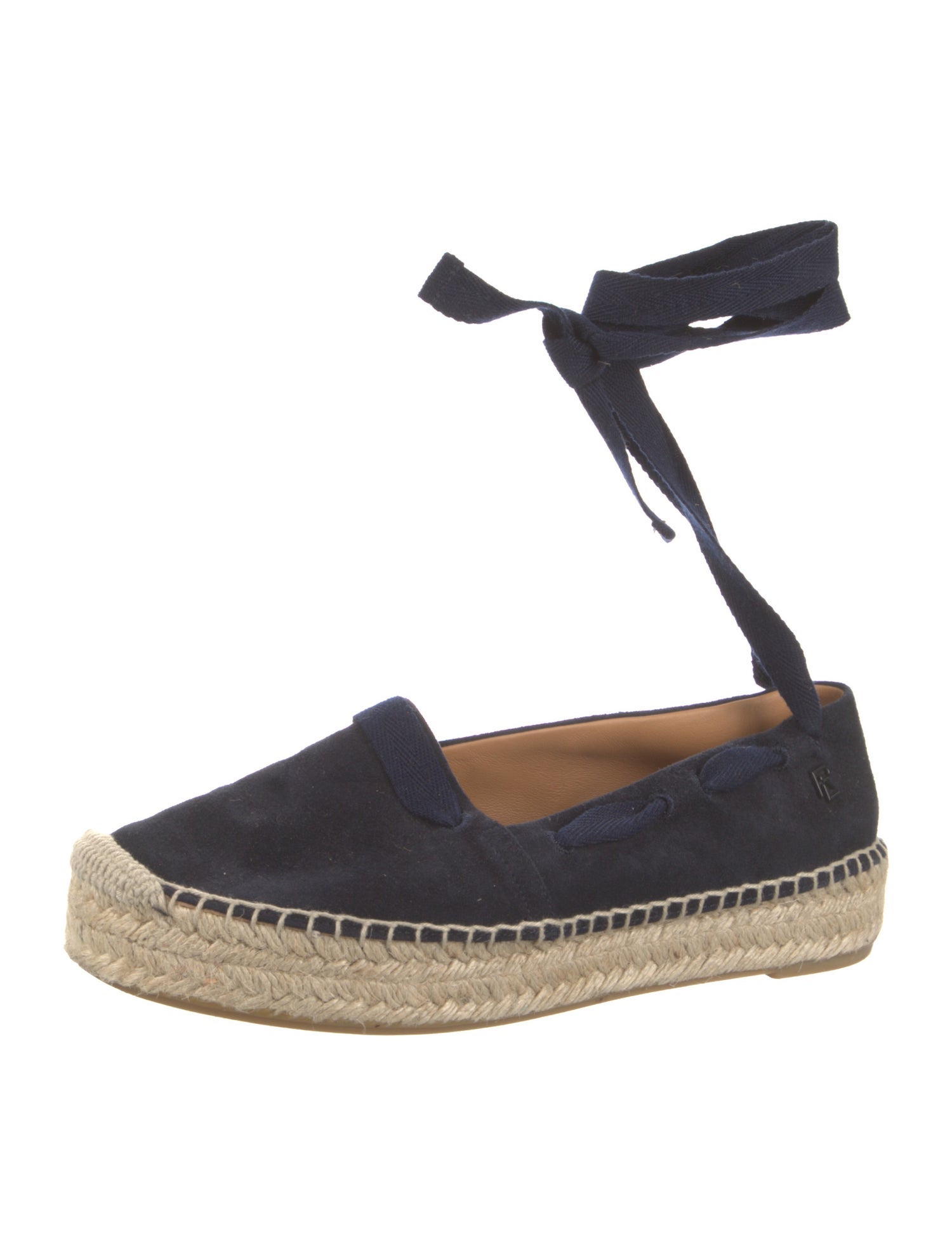 Ralph Lauren Purple Label Suede Colorblock Pattern Espadrilles