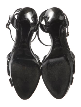 Ralph Lauren Purple Label Patent Leather T-Strap Sandals