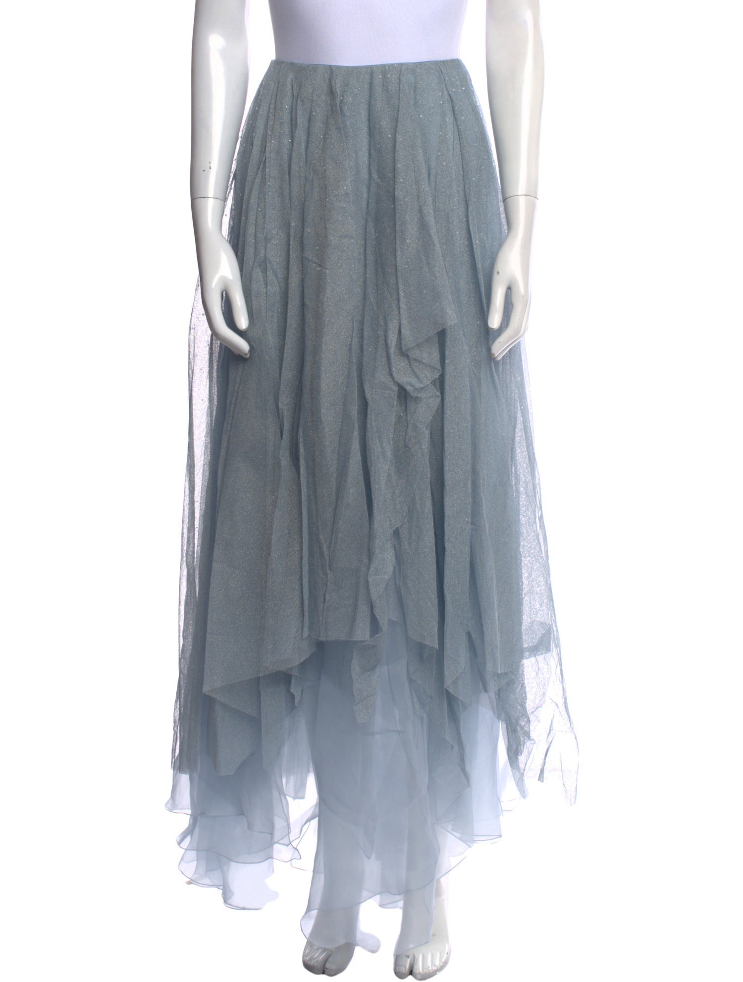 Ralph Lauren Purple Label Mesh Accents Long Skirt