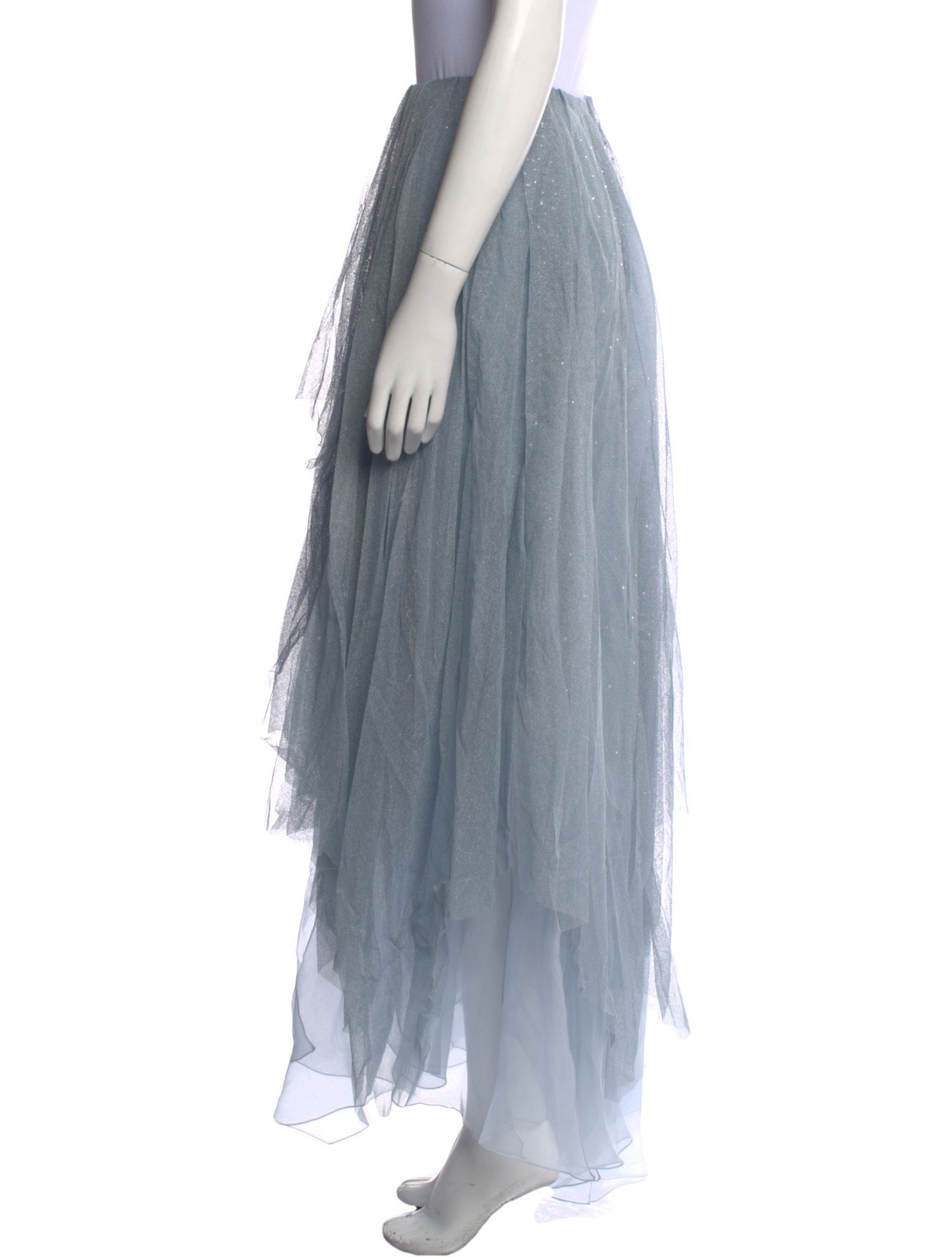 Ralph Lauren Purple Label Mesh Accents Long Skirt