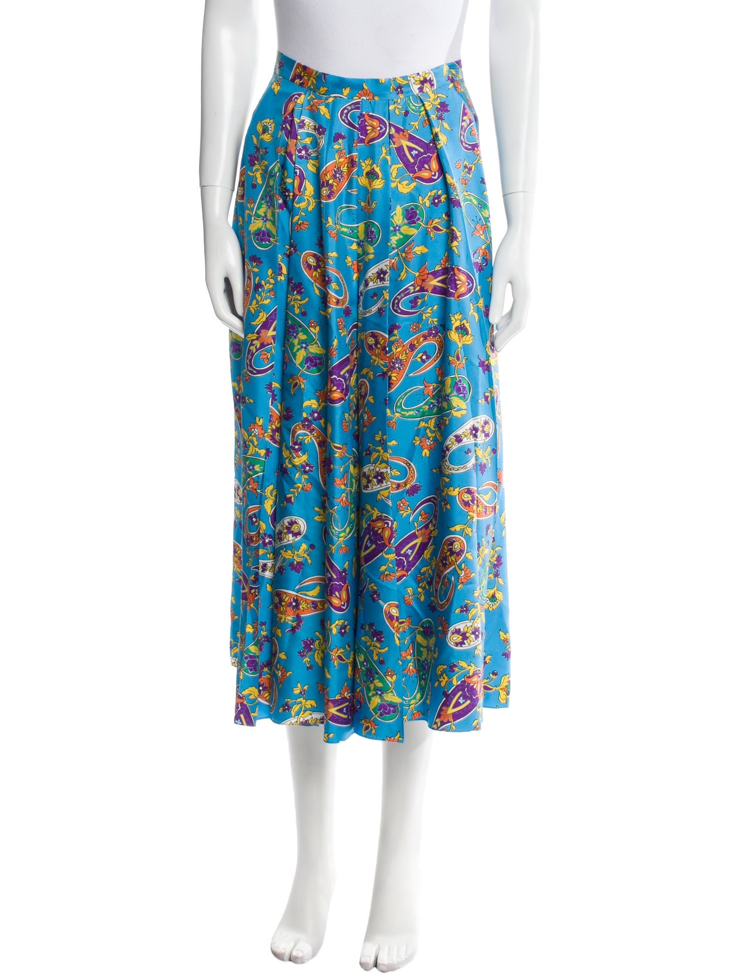 Ralph Lauren Purple Label Silk Midi Length Skirt