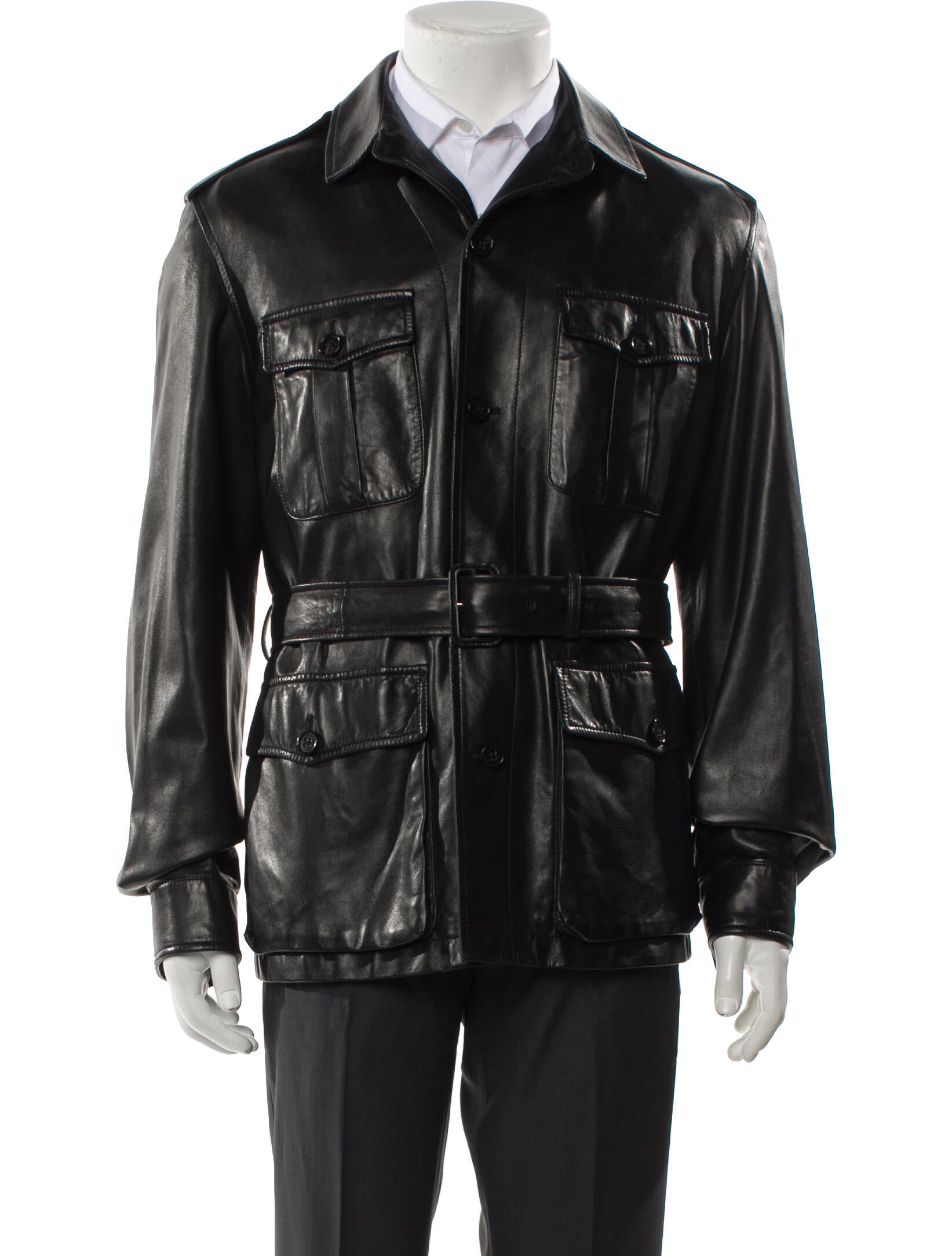 Ralph Lauren Purple Label Lamb Leather Utility Jacket