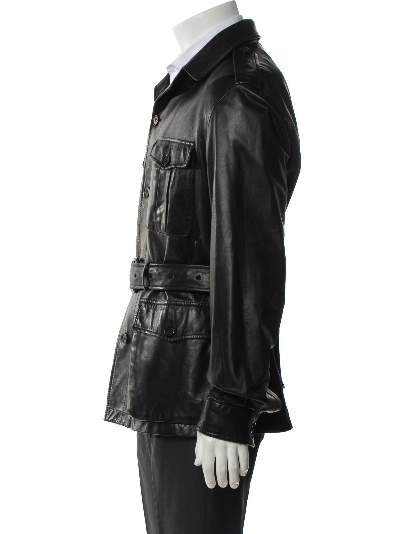 Ralph Lauren Purple Label Lamb Leather Utility Jacket