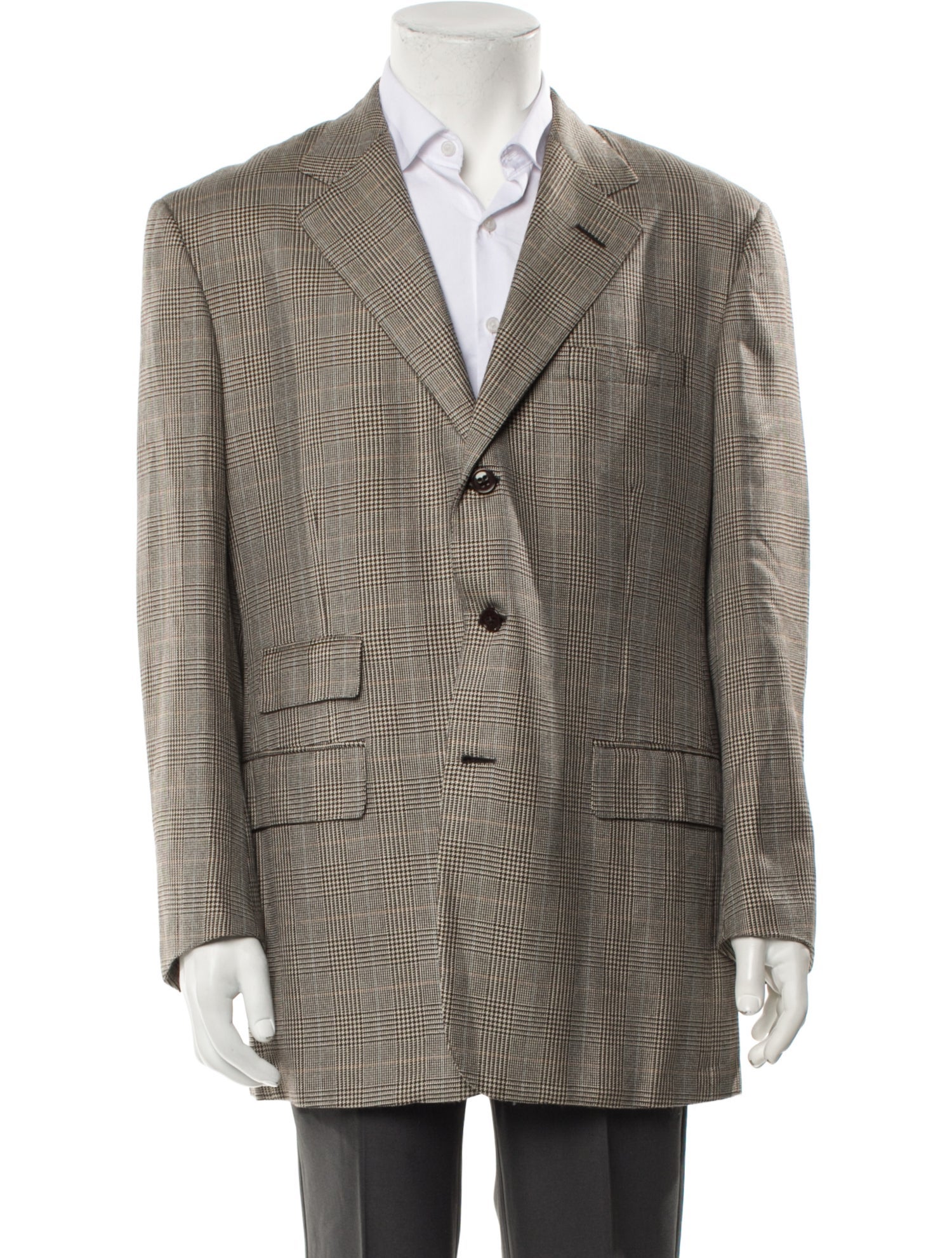 Ralph Lauren Purple Label Silk Plaid Print Overcoat