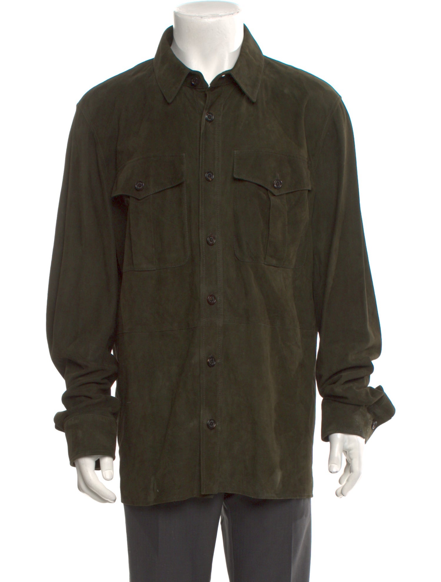 Ralph Lauren Purple Label Leather Long Sleeve Shirt w/ Tags