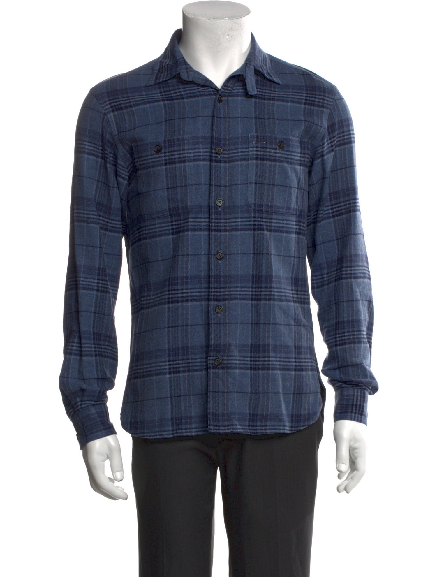 Ralph Lauren Purple Label Plaid Print Long Sleeve Shirt