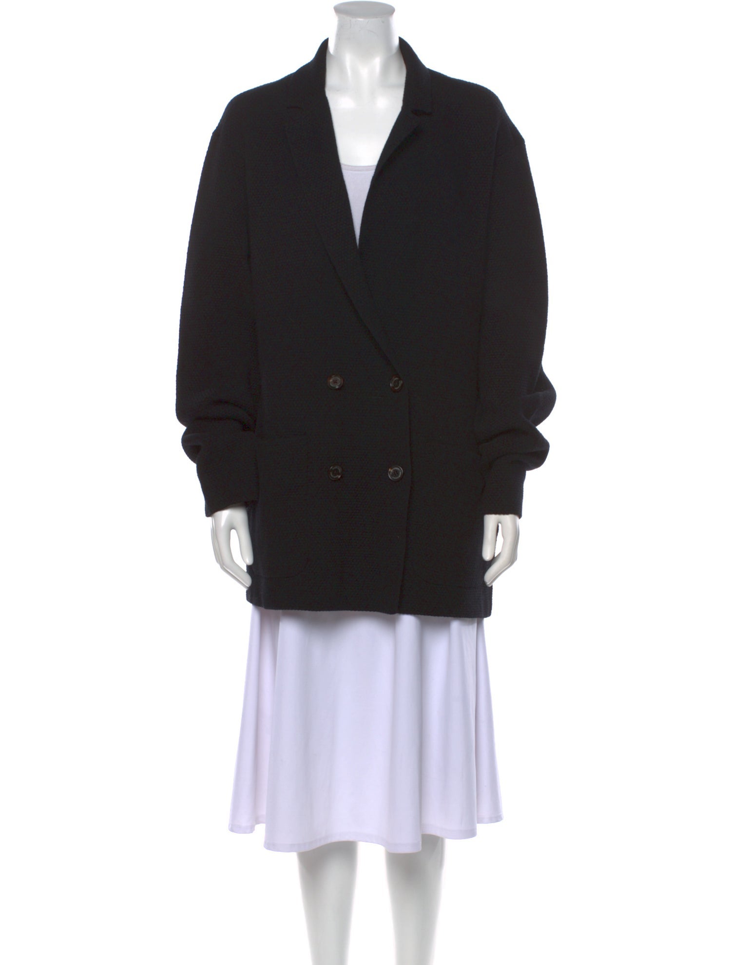 Ralph Lauren Purple Label Cashmere Plunge Neckline Sweater