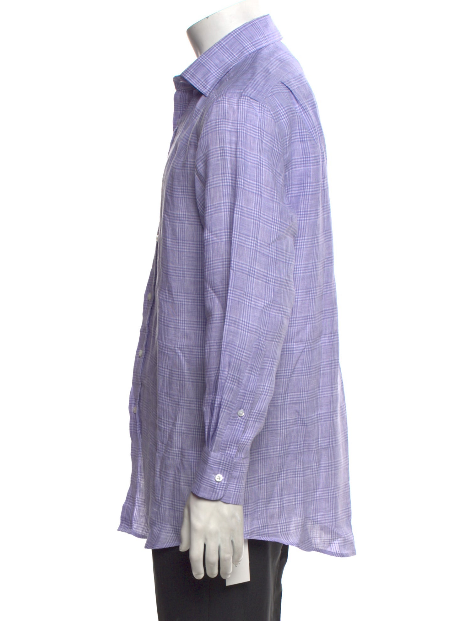 Ralph Lauren Purple Label Linen Plaid Print Shirt