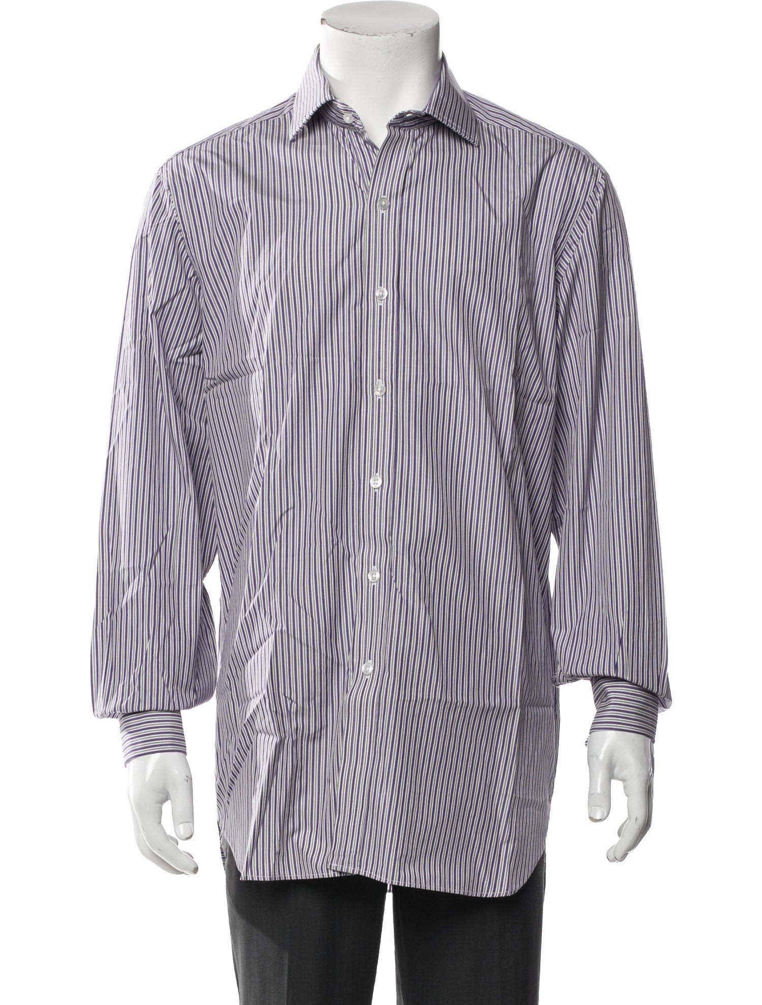 Ralph Lauren Purple Label Striped Long Sleeve Dress Shirt