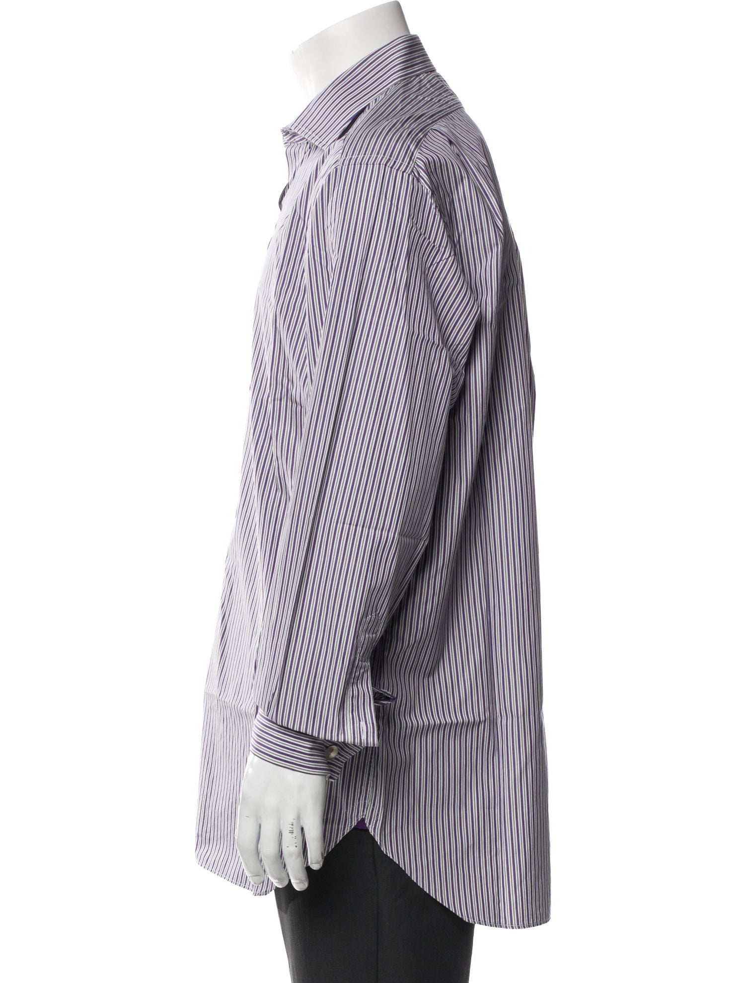 Ralph Lauren Purple Label Striped Long Sleeve Dress Shirt