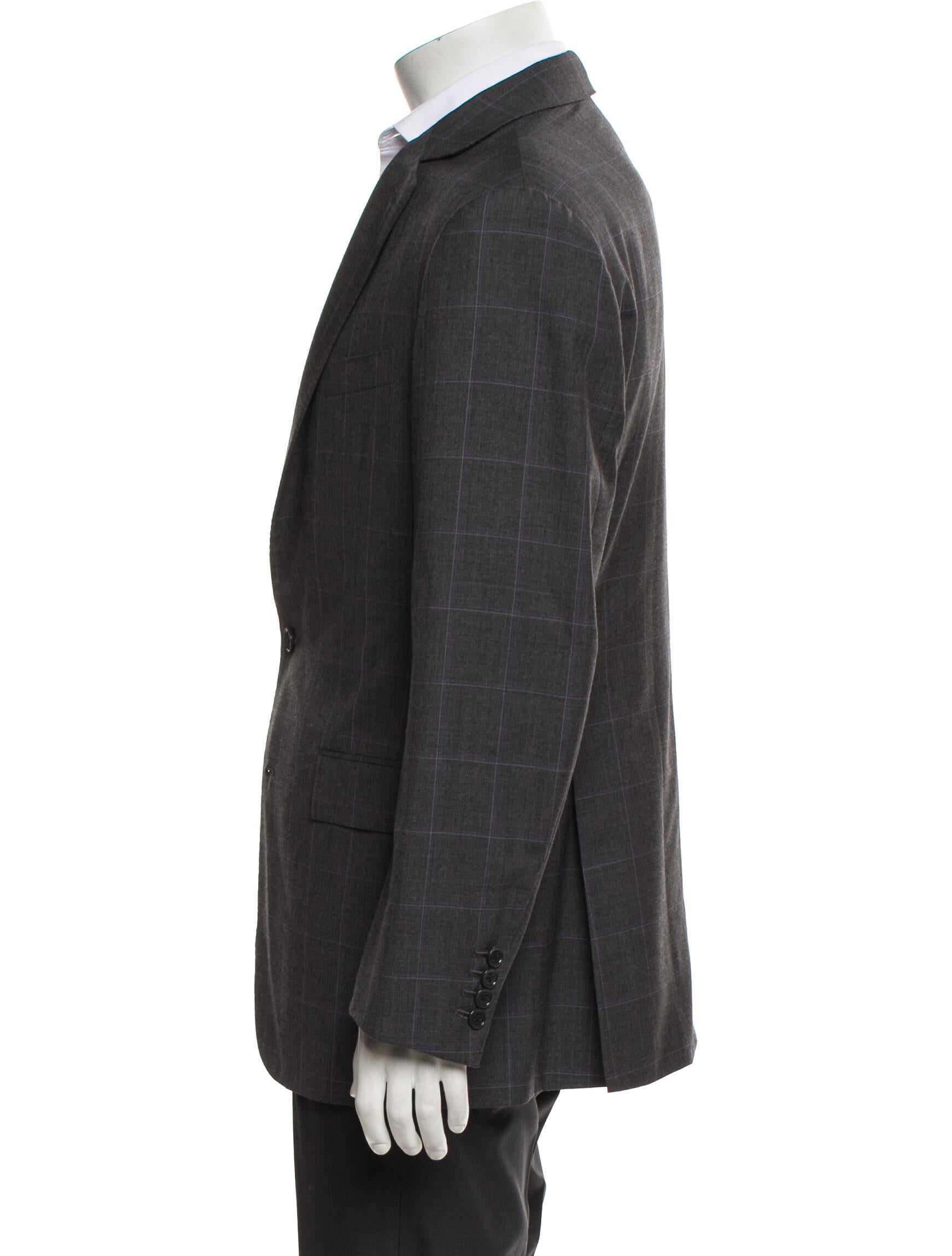 Ralph Lauren Purple Label Wool Plaid Print Overcoat
