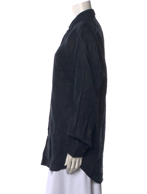 Ralph Lauren Purple Label Linen Long Sleeve Button-Up Top