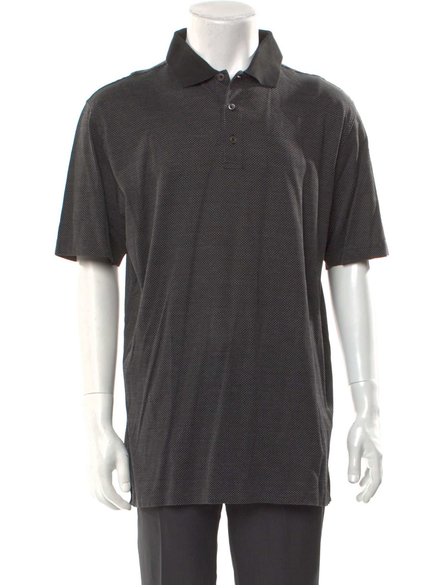 Ralph Lauren Purple Label Polka Dot Print Collar Polo Shirt