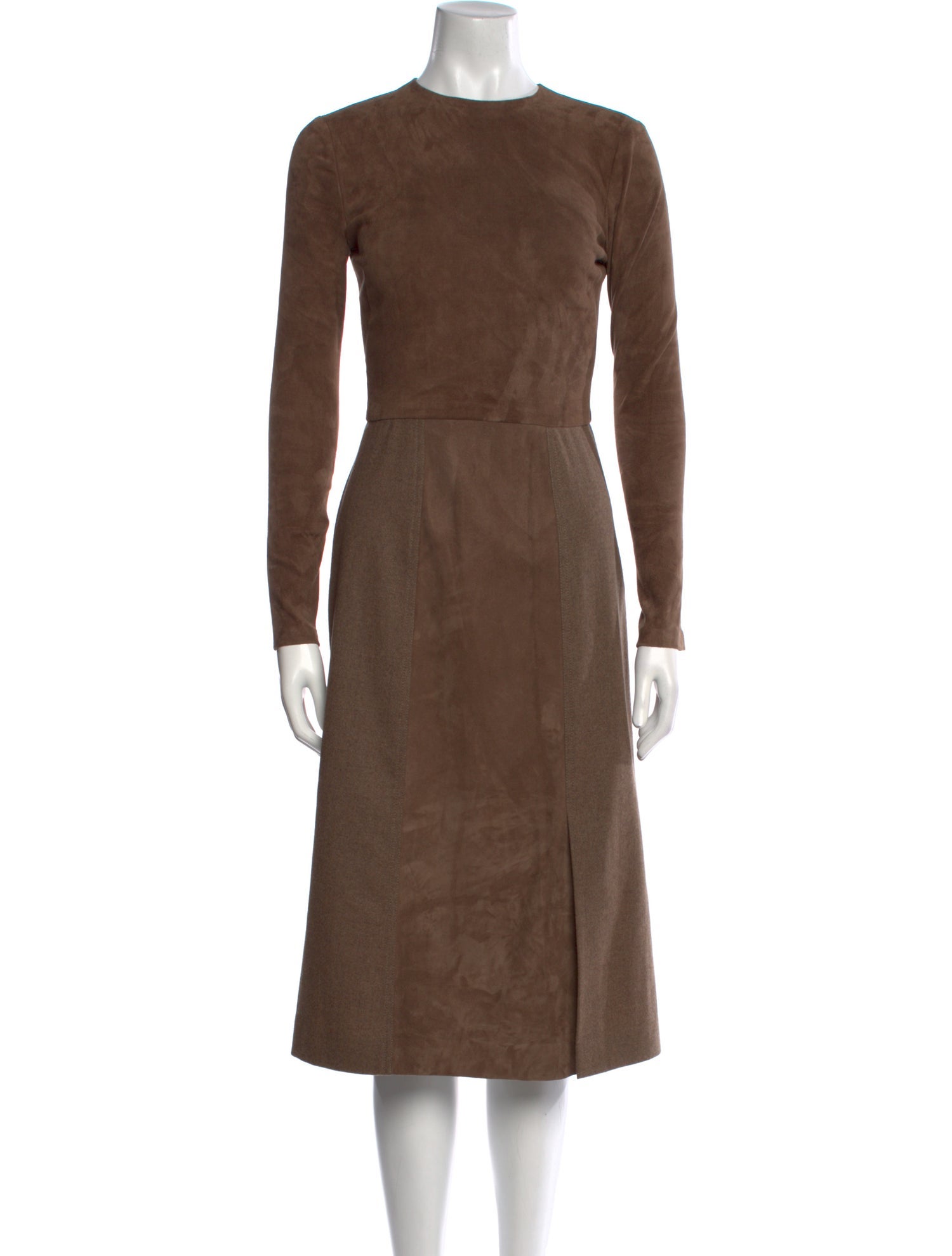 Ralph Lauren Purple Label Suede Midi Length Dress