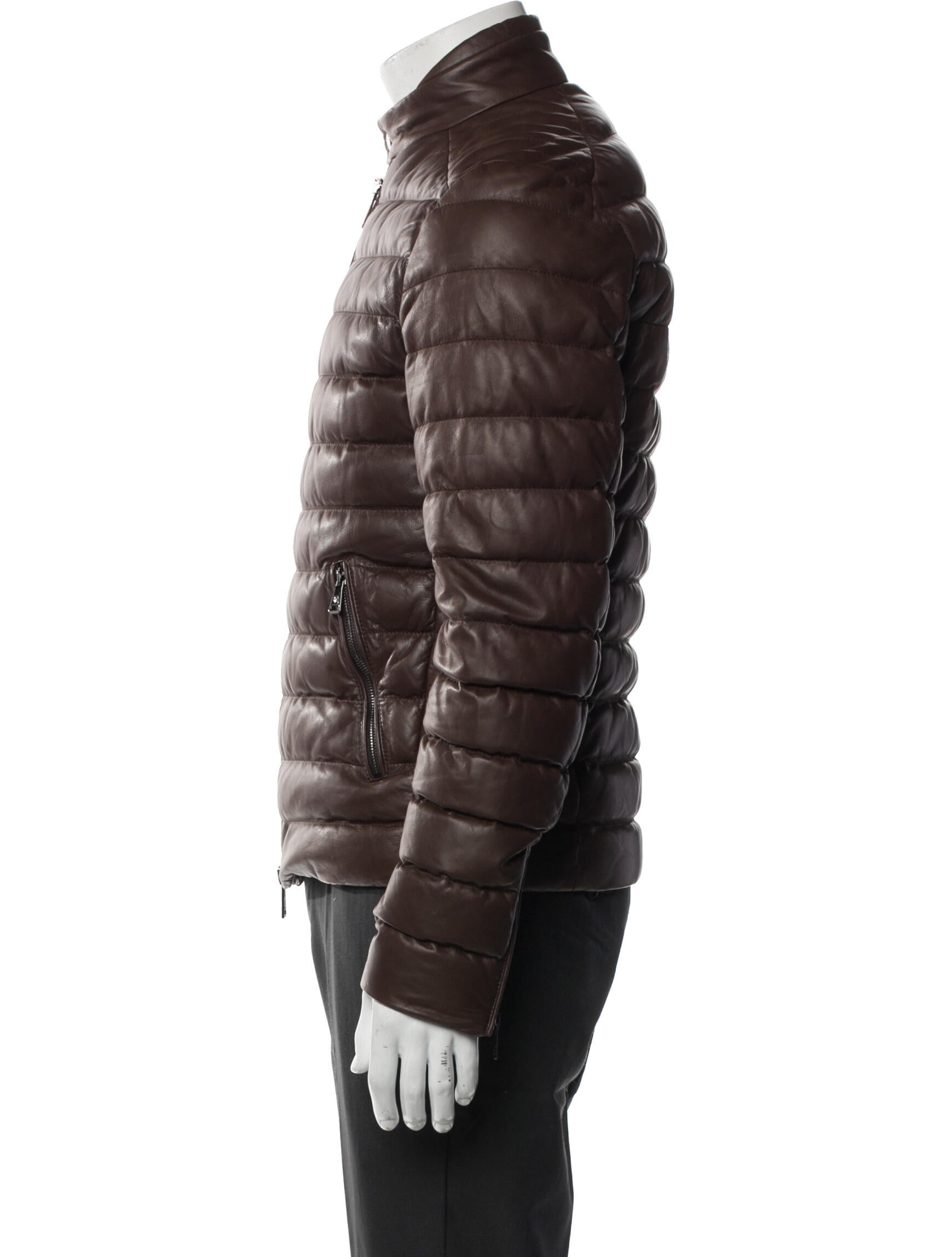 Ralph Lauren Purple Label Lamb Leather Puffer Coat
