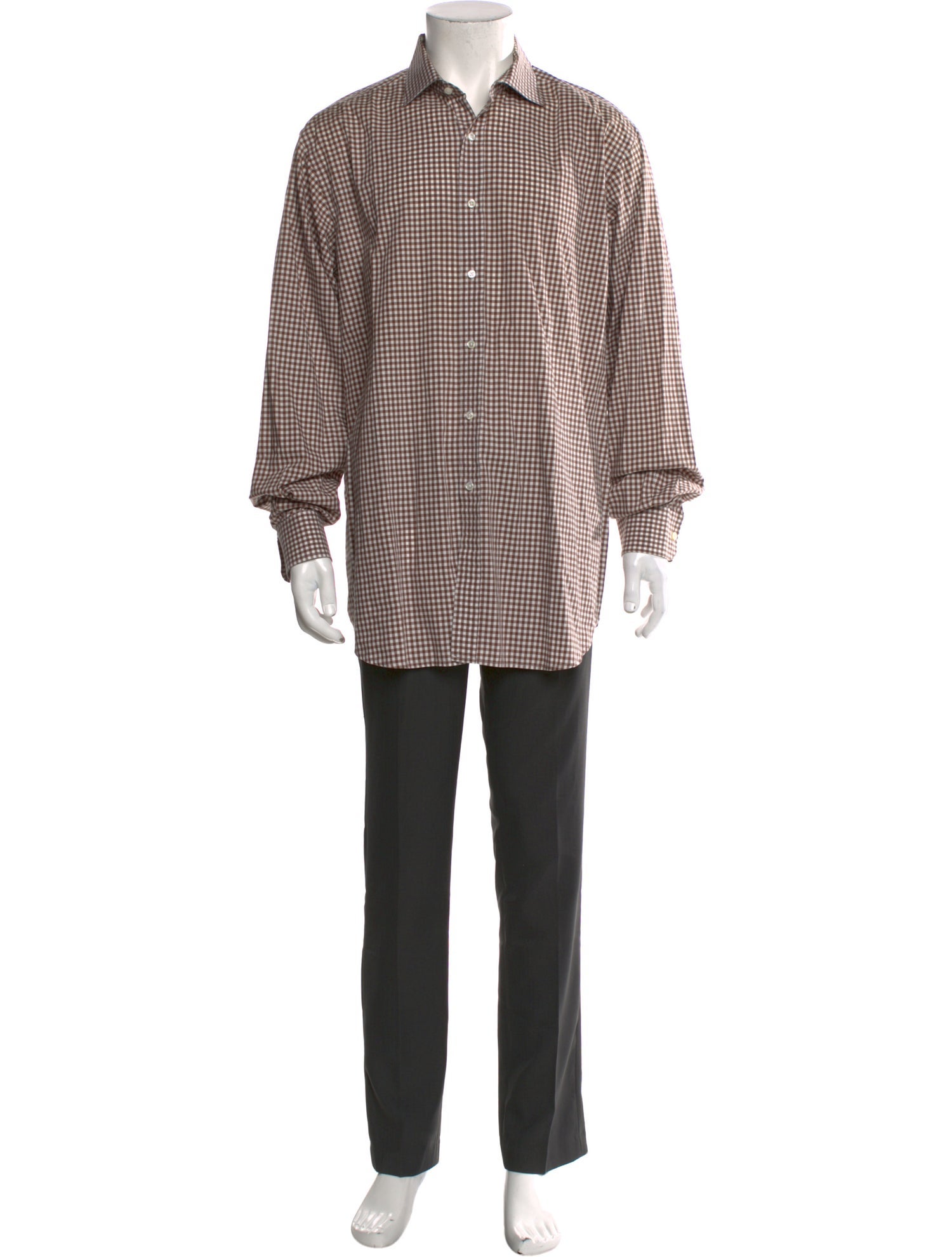 Ralph Lauren Purple Label Plaid Print Long Sleeve Shirt