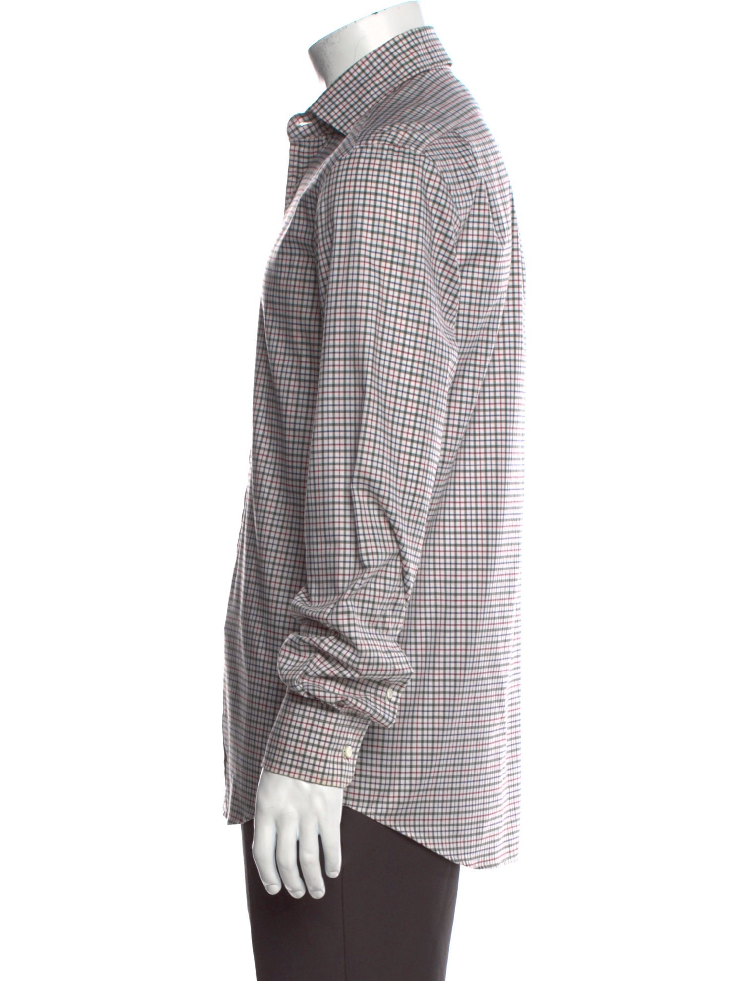 Ralph Lauren Purple Label Plaid Print Long Sleeve Dress Shirt