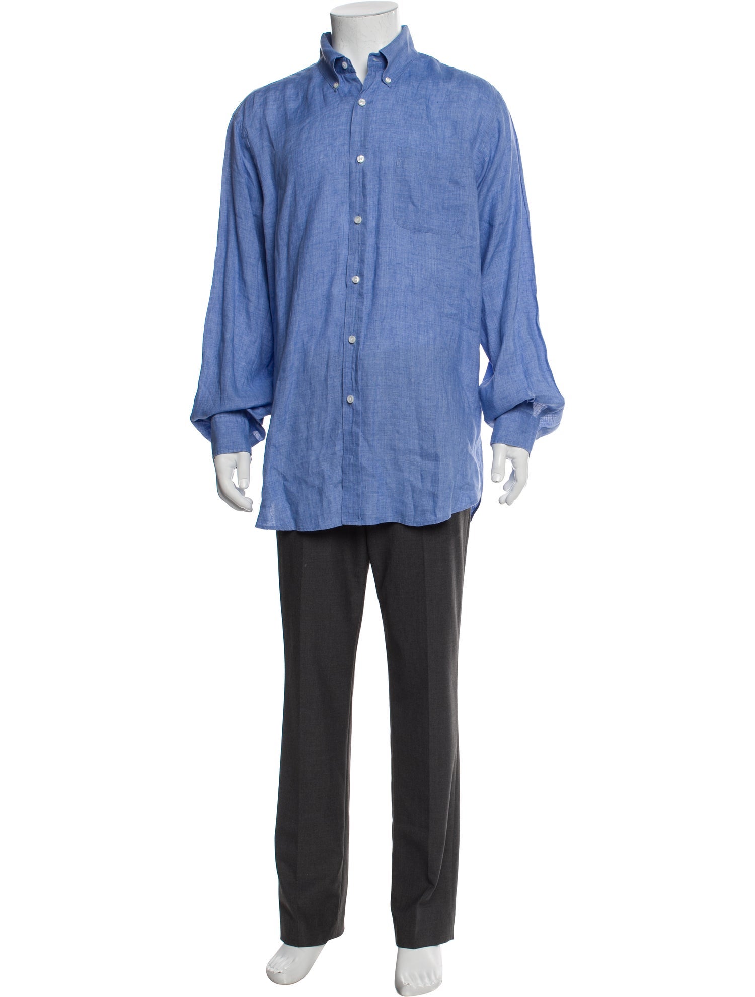 Ralph Lauren Purple Label Linen Long Sleeve Dress Shirt