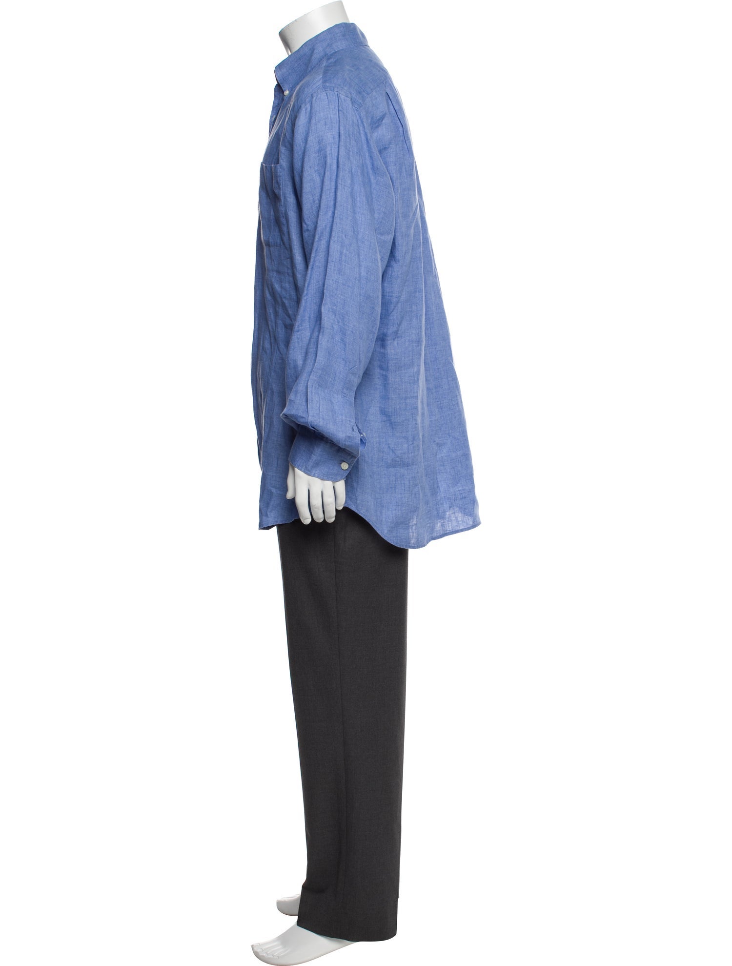 Ralph Lauren Purple Label Linen Long Sleeve Dress Shirt