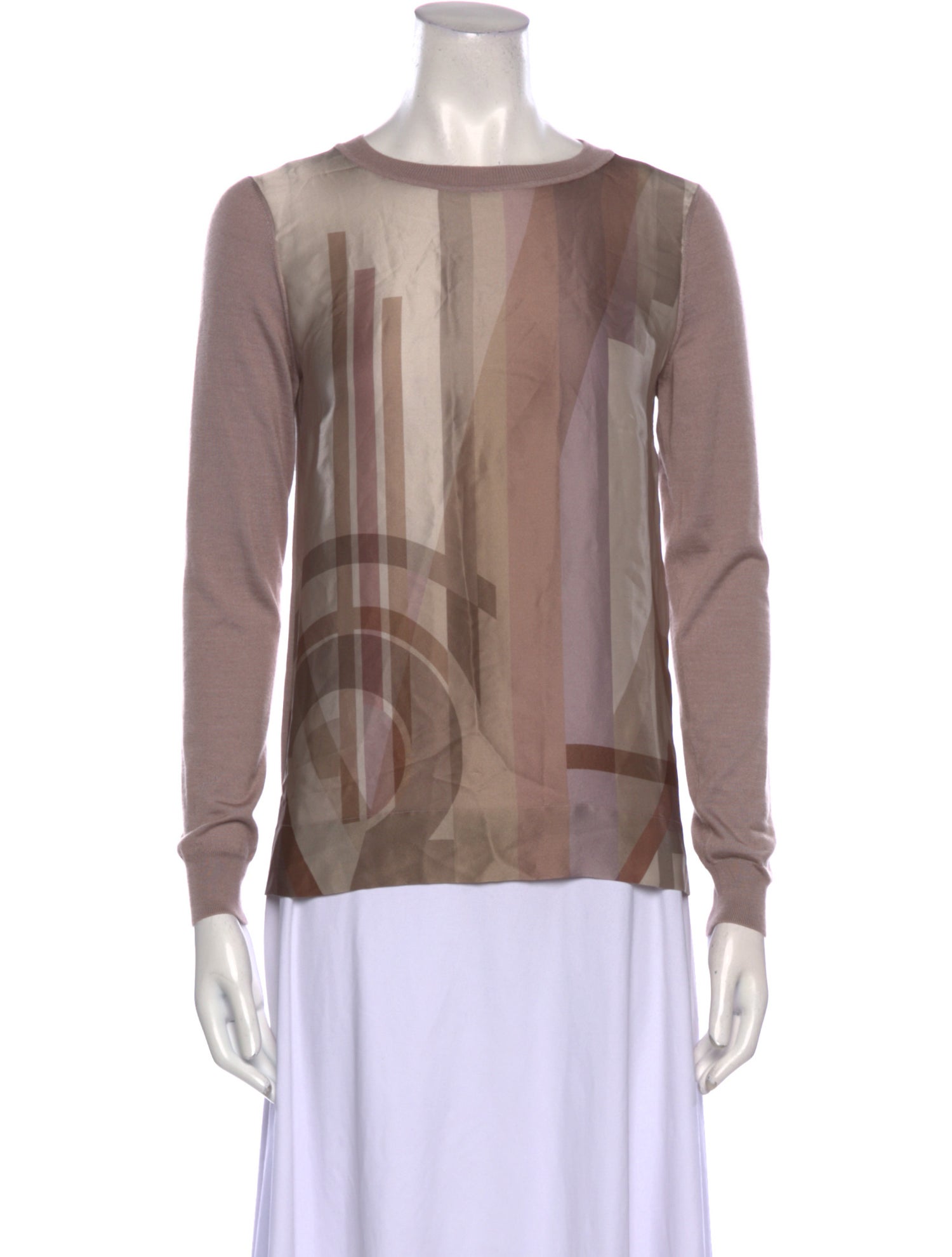 Ralph Lauren Purple Label Cashmere Graphic Print Blouse