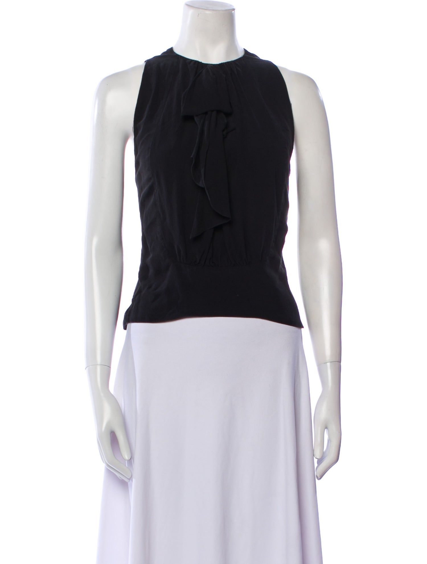 Ralph Lauren Purple Label Silk Crew Neck Crop Top