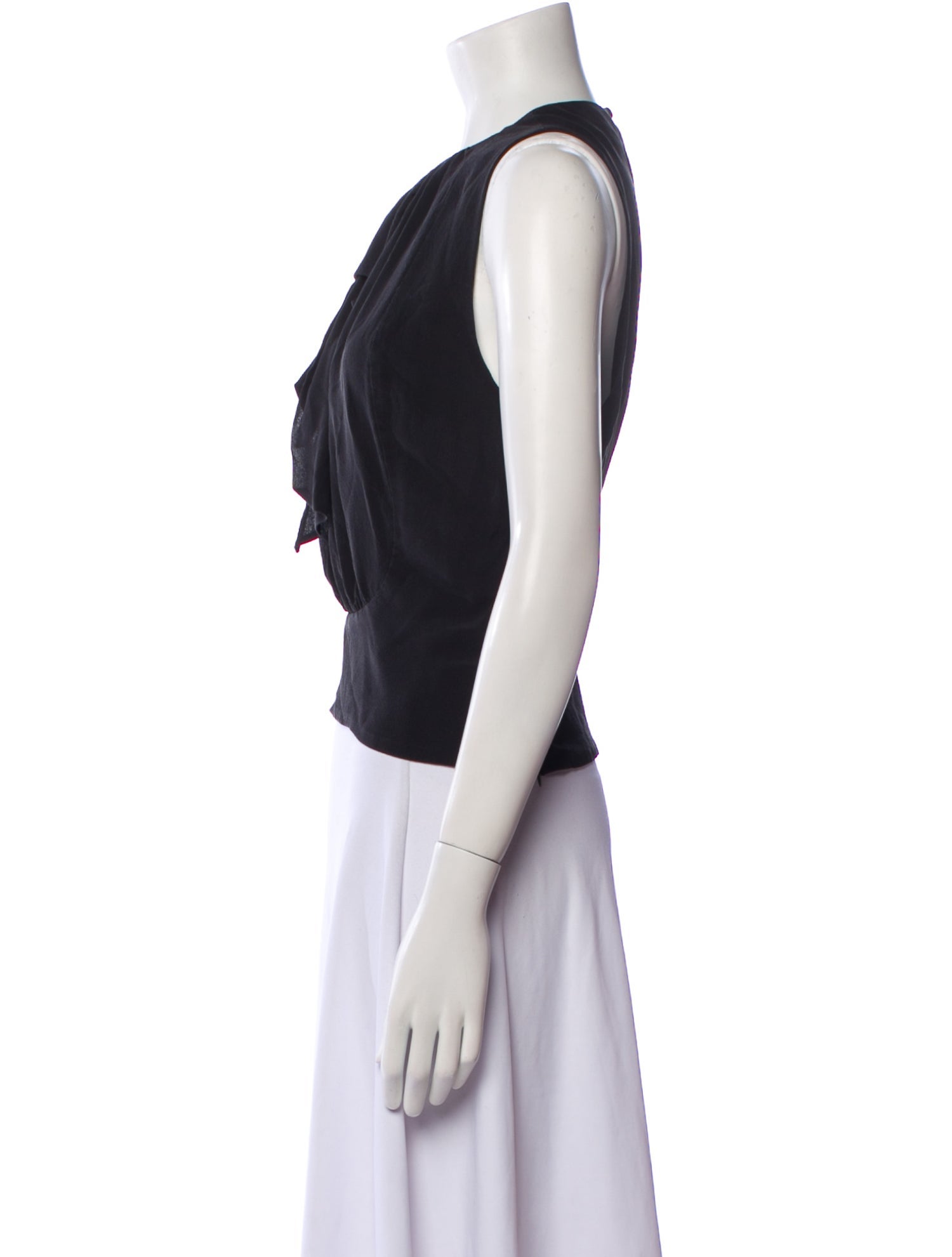 Ralph Lauren Purple Label Silk Crew Neck Crop Top