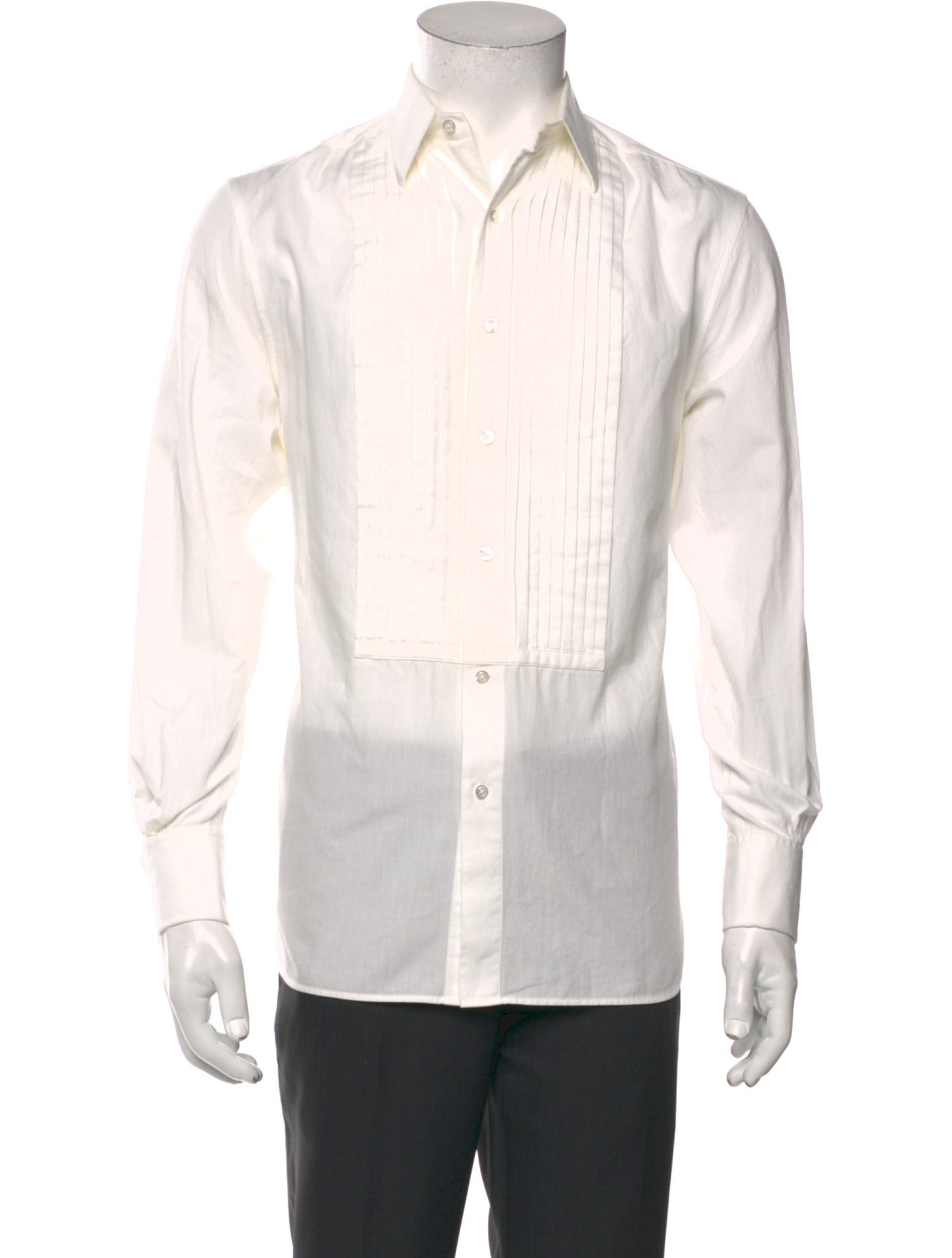 Ralph Lauren Purple Label Striped Long Sleeve Tuxedo Shirt